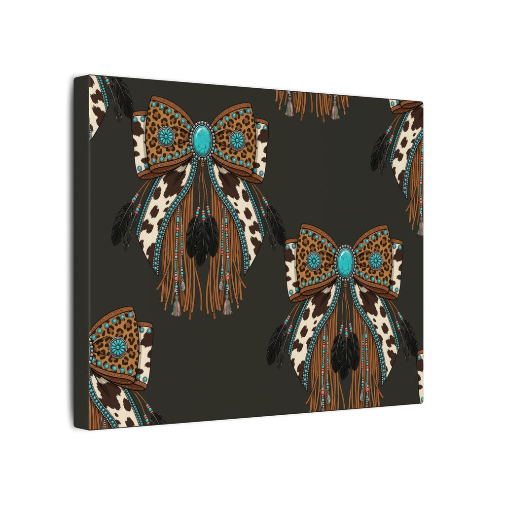 Western Turquoise Bow Canvas Wall Art