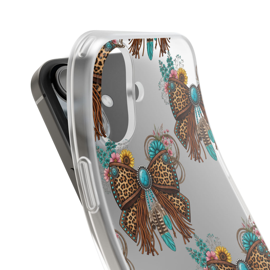 Leopard Turquoise Bow Phone Case