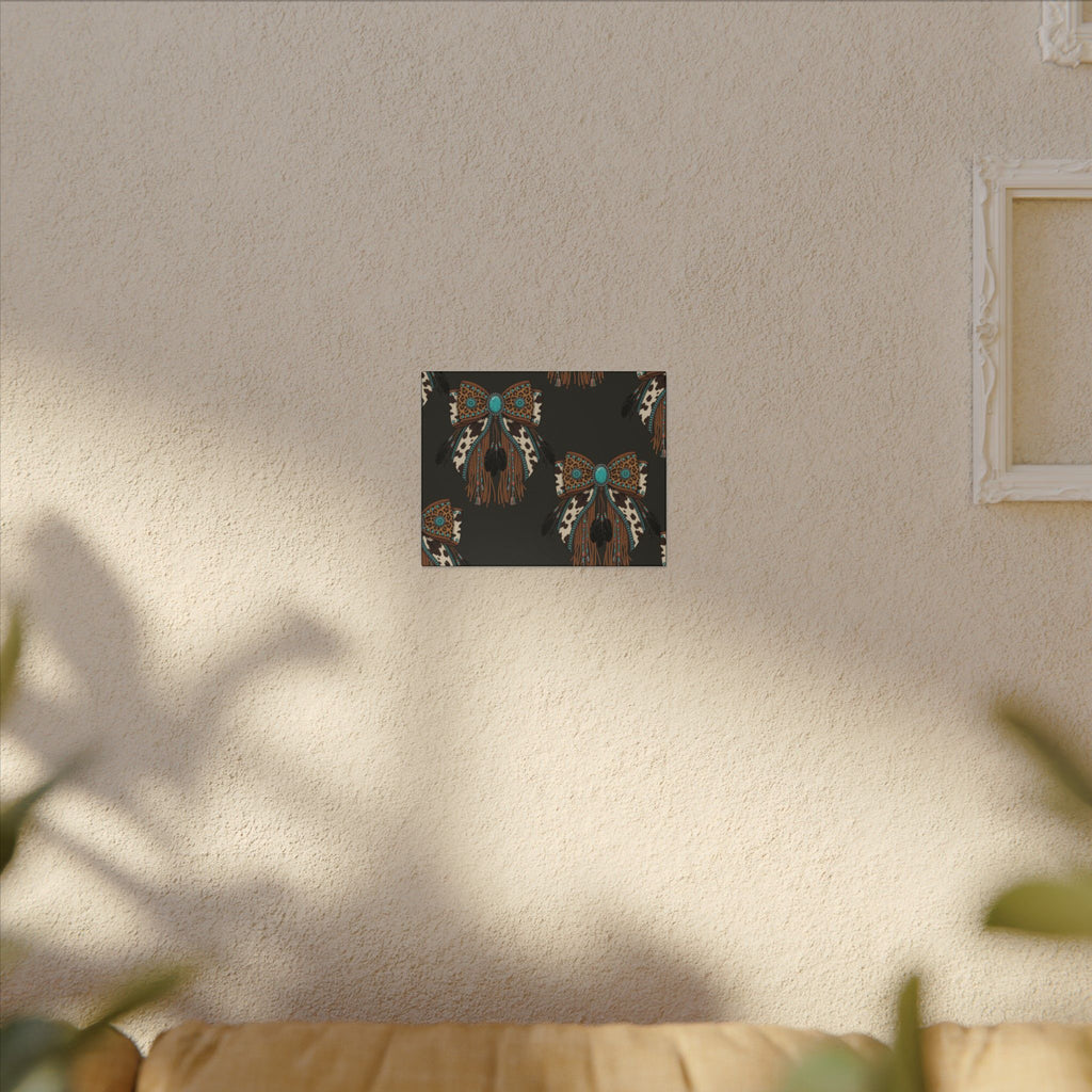 Western Turquoise Bow Canvas Wall Art