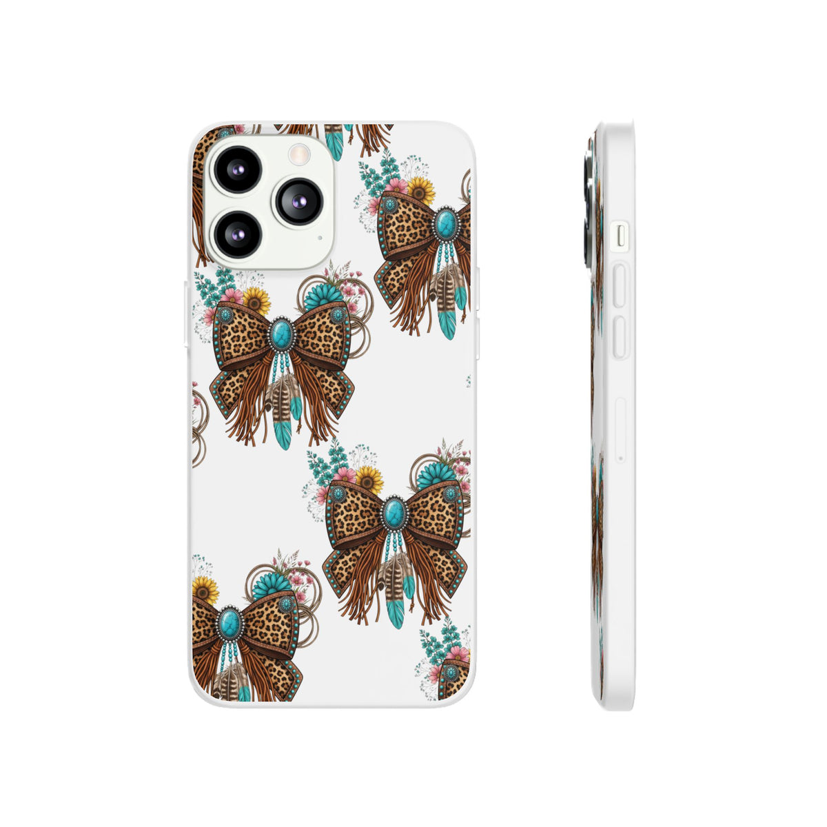 Leopard Turquoise Bow Phone Case