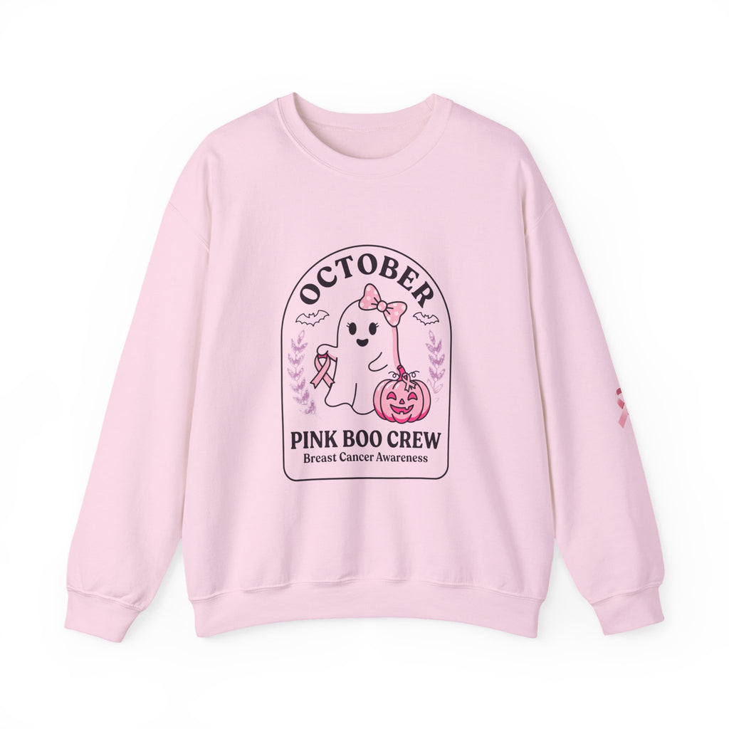 October Pink Boo Crew Sweatshirt | Breast Cancer Awareness, Ribbon