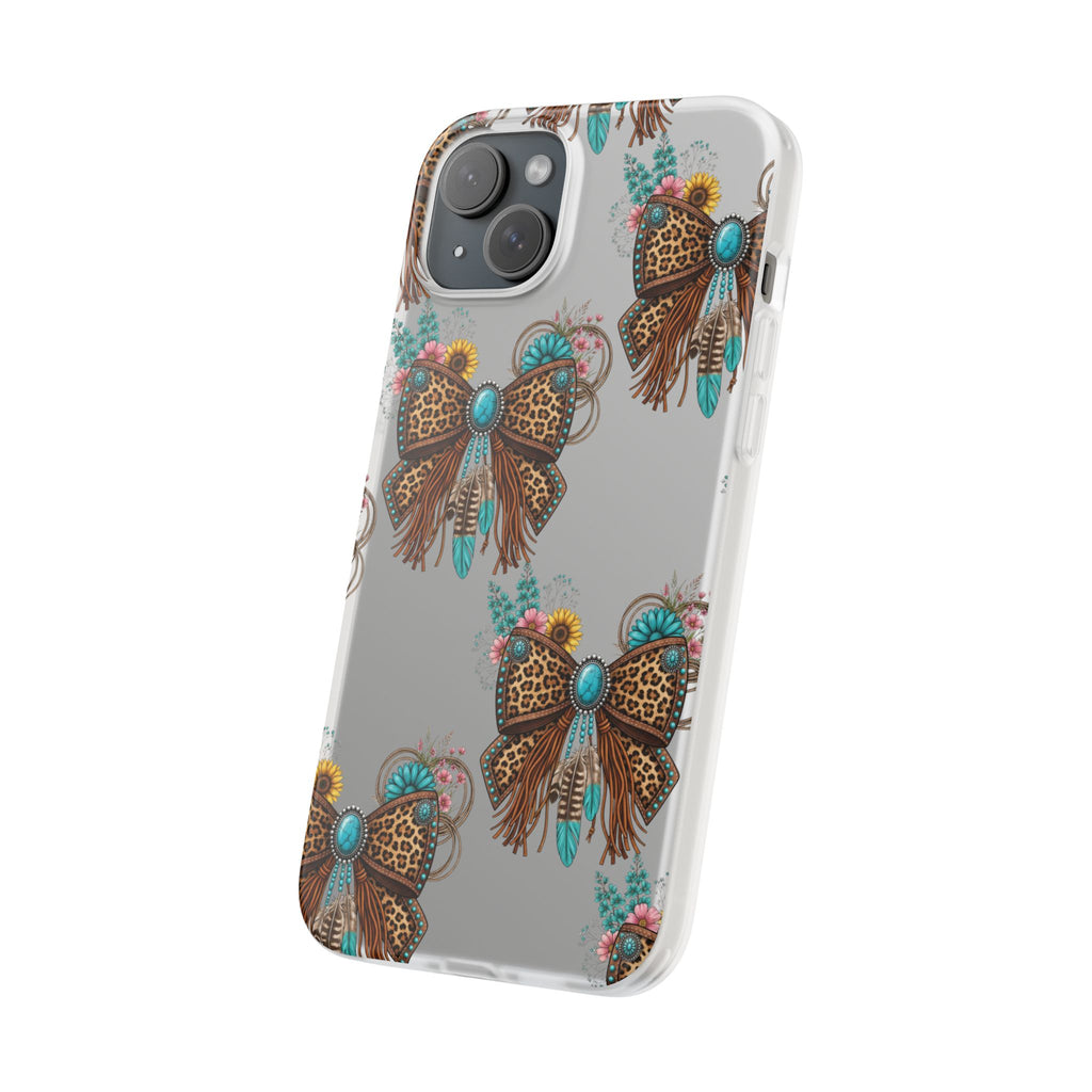 Leopard Turquoise Bow Phone Case