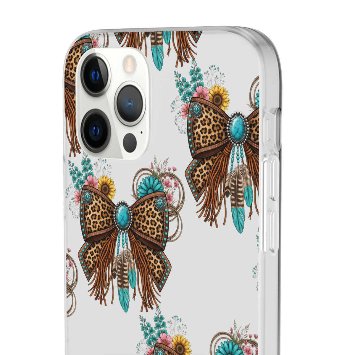 Leopard Turquoise Bow Phone Case