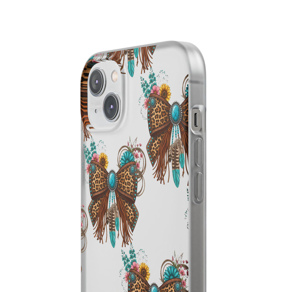 Leopard Turquoise Bow Phone Case