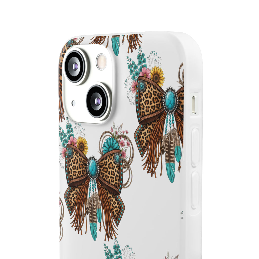 Leopard Turquoise Bow Phone Case