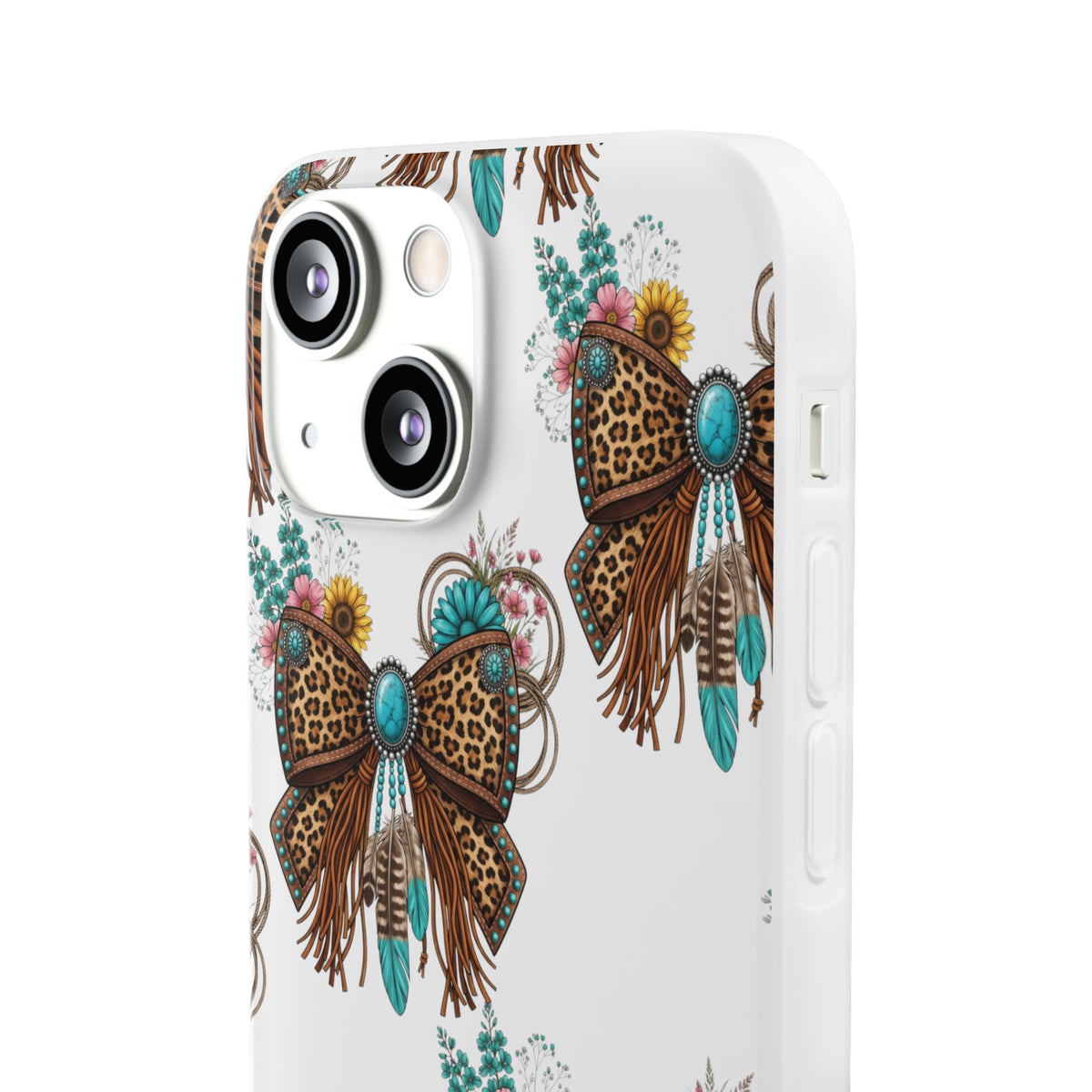 Leopard Turquoise Bow Phone Case