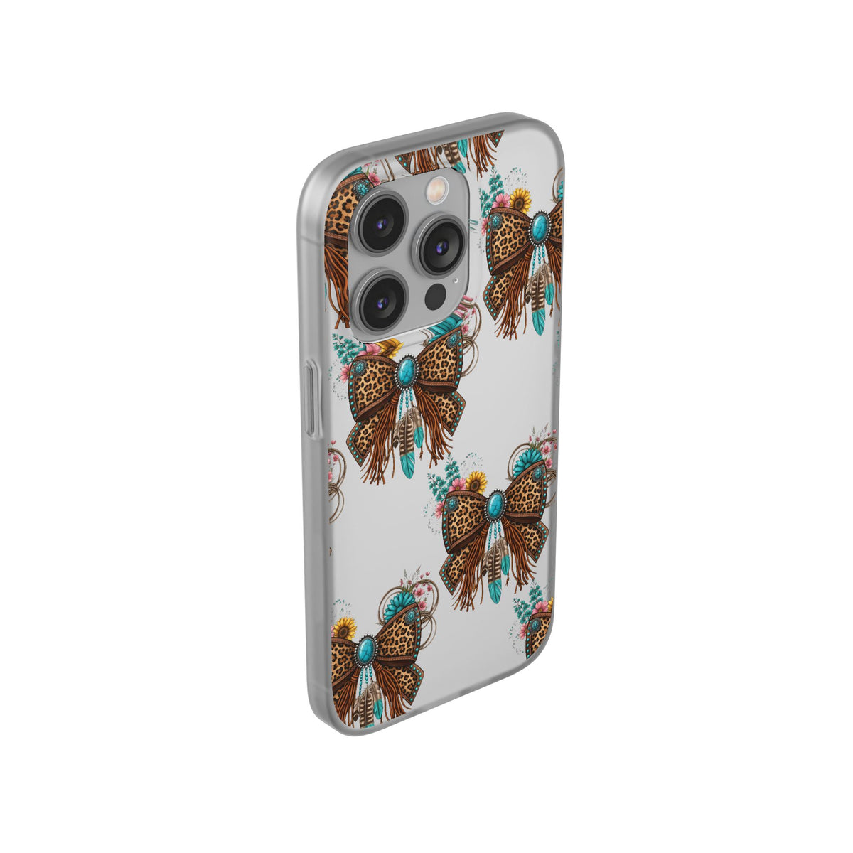 Leopard Turquoise Bow Phone Case
