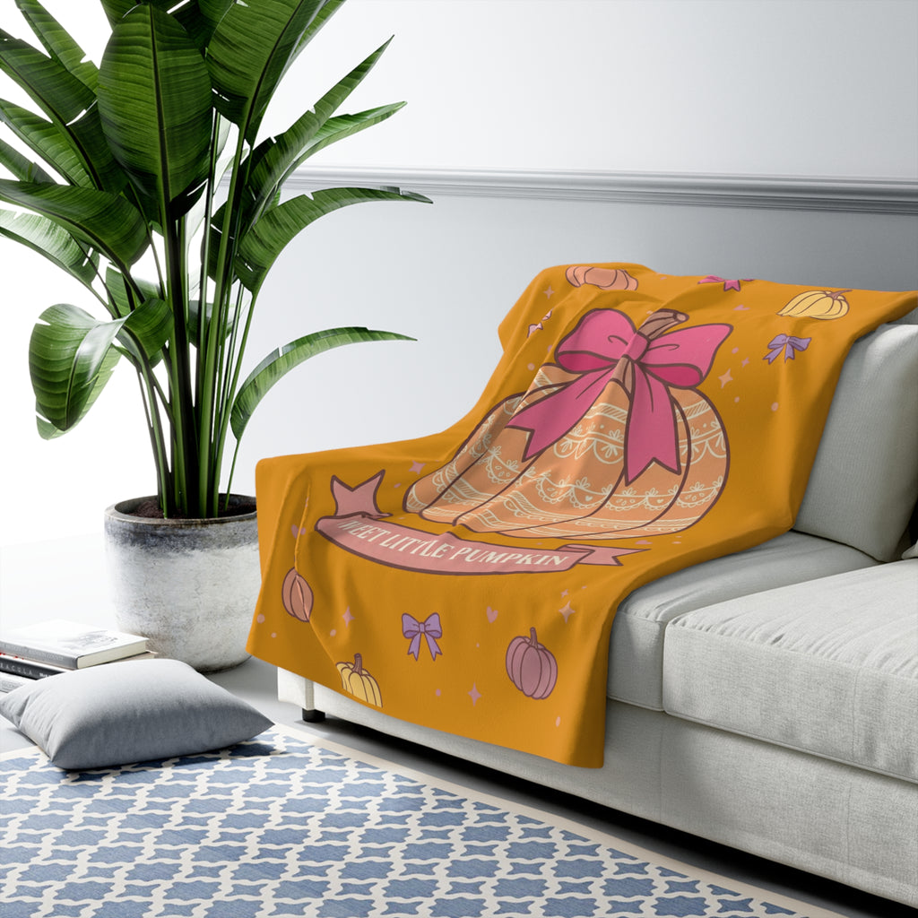 Sweet Little Pumpkin Sherpa Blanket — Cozy Autumn Baby Throw