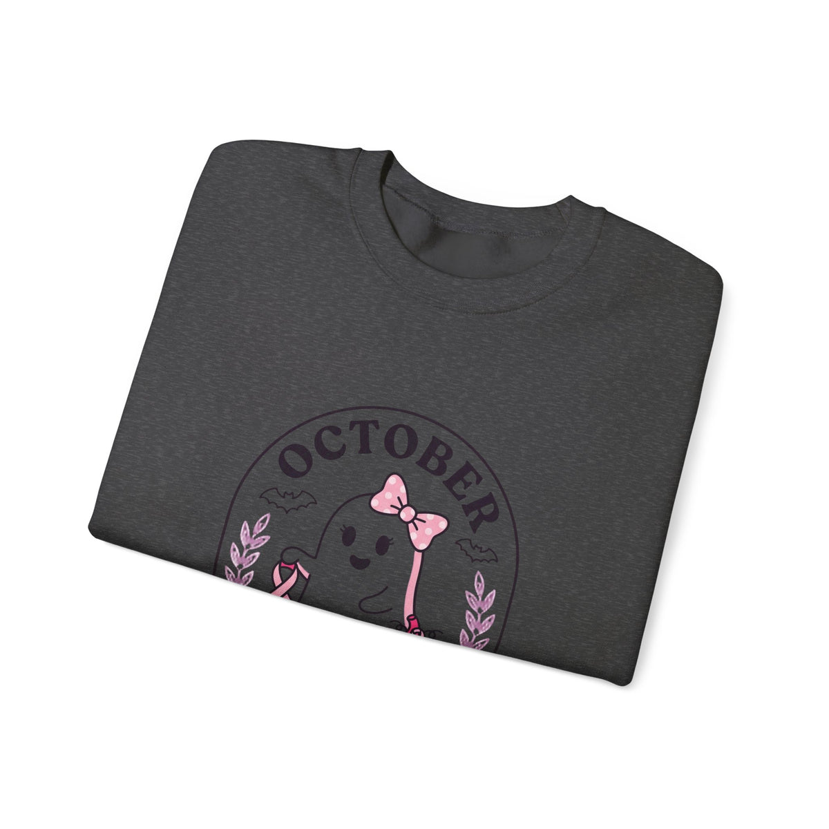October Pink Boo Crew Sweatshirt | Breast Cancer Awareness, Ribbon
