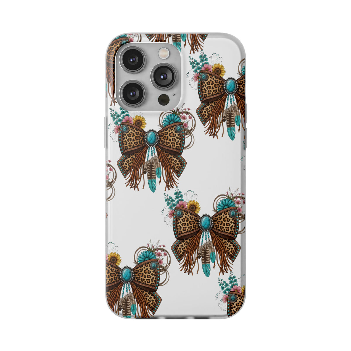 Leopard Turquoise Bow Phone Case