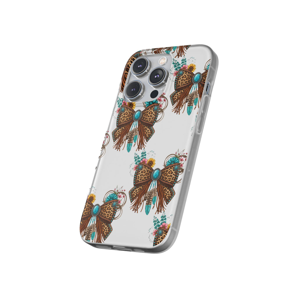 Leopard Turquoise Bow Phone Case