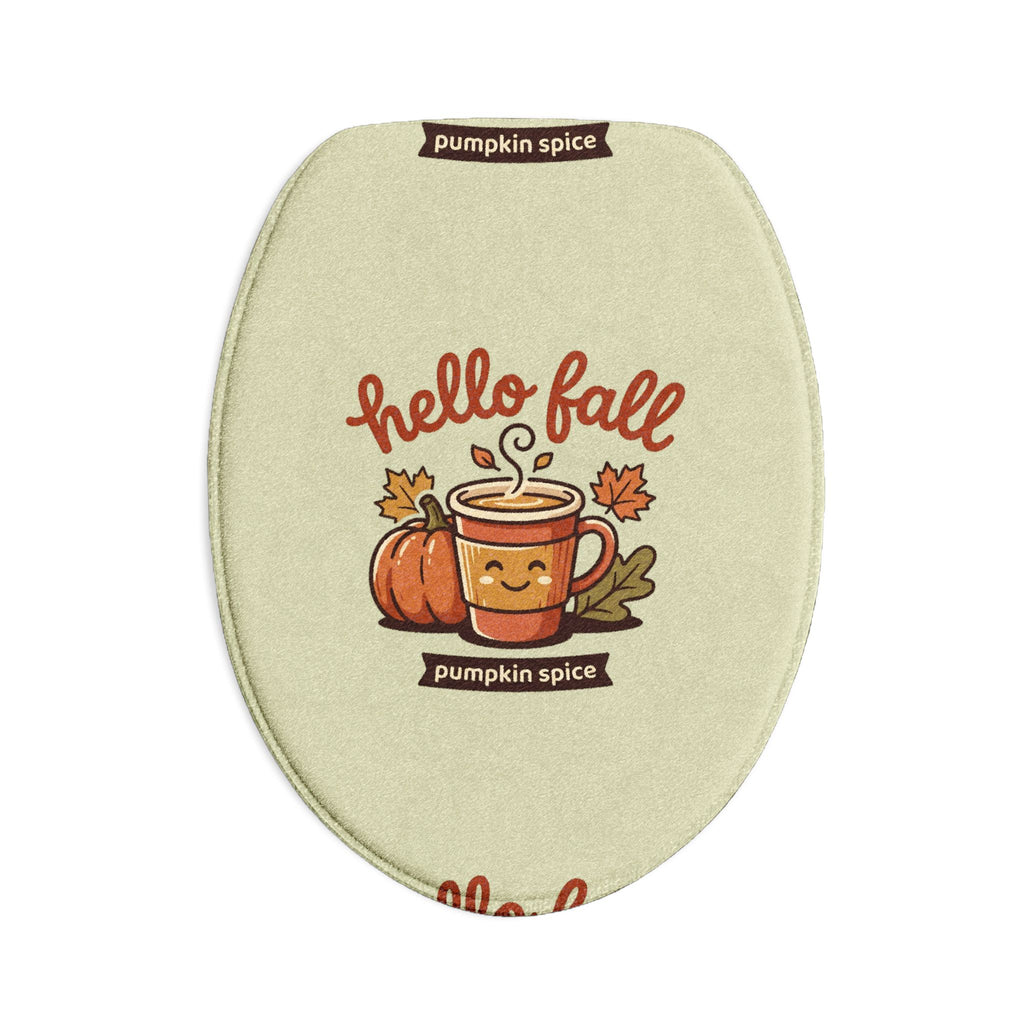 Hello Fall Pumpkin Spice Bath Mat Set — 3-Piece Fall Bathroom Decor