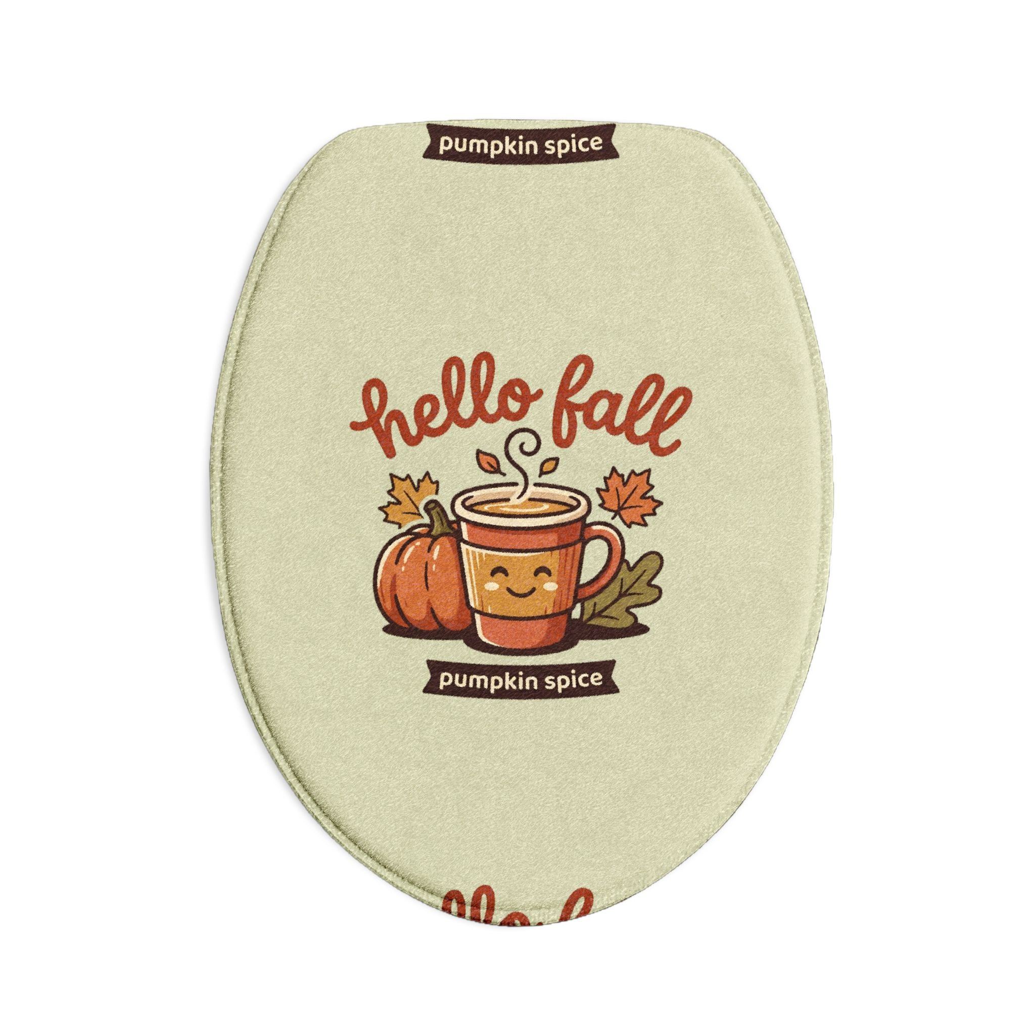 Hello Fall Pumpkin Spice Bath Mat Set — 3-Piece Fall Bathroom Decor