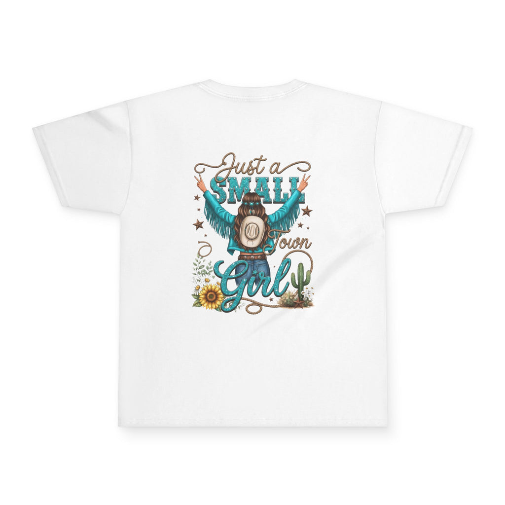 Youth Tee — "Just a Small Town Girl" Western Graphic