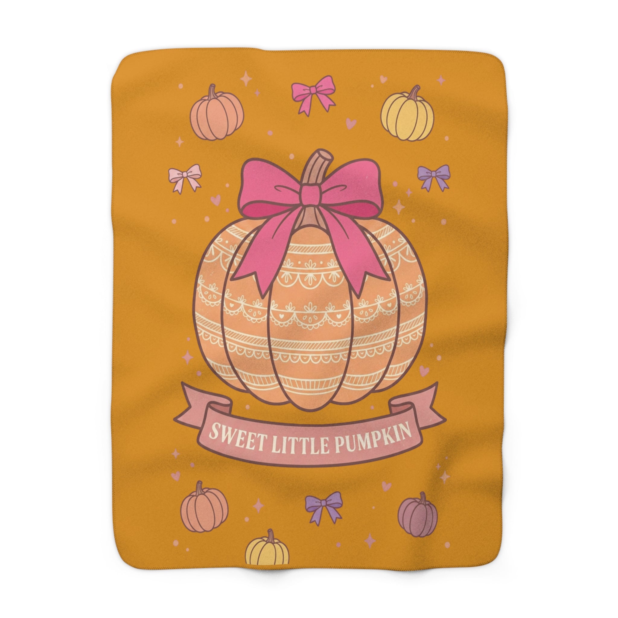 Sweet Little Pumpkin Sherpa Blanket — Cozy Autumn Baby Throw