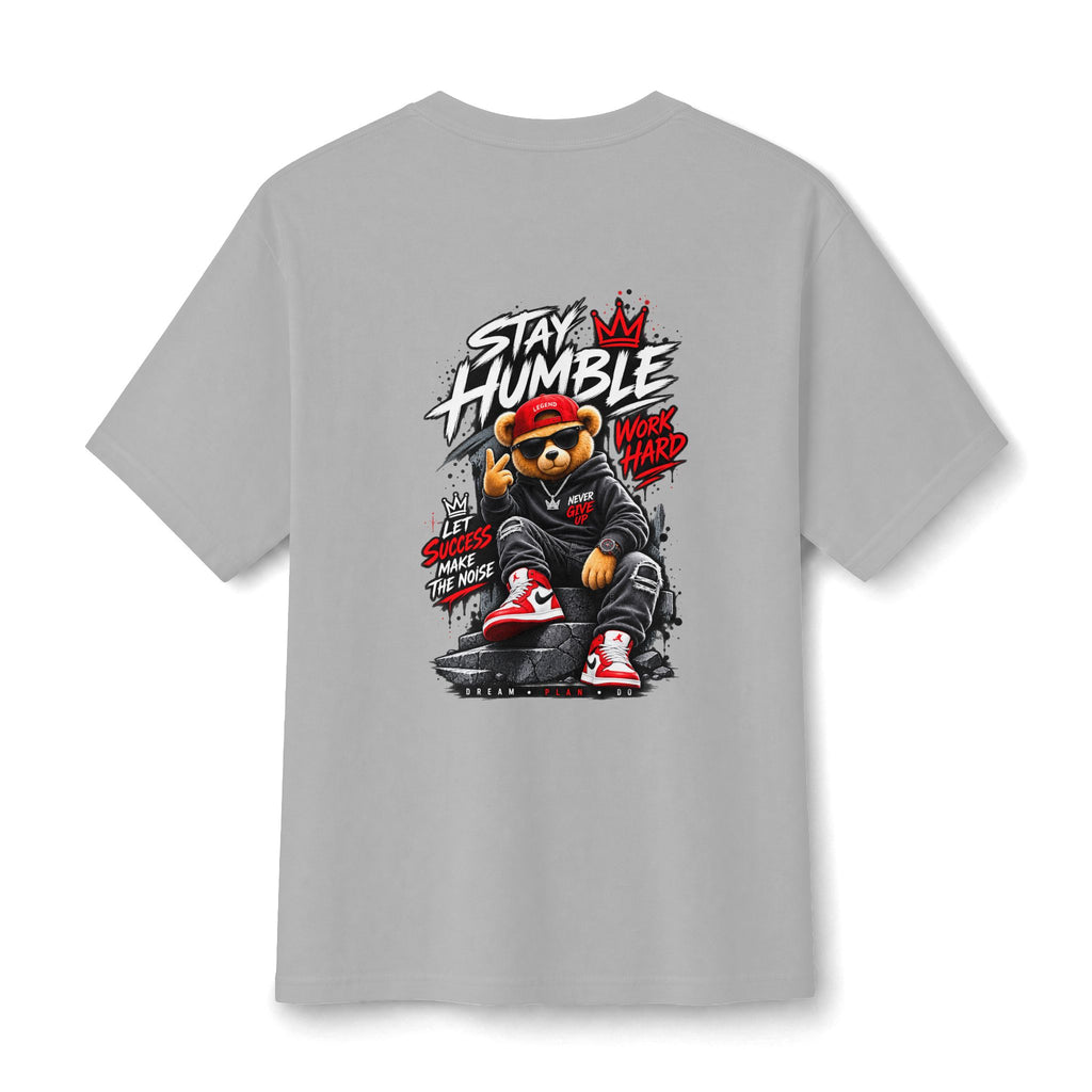 Stay Humble Bear Graphic Tee — Urban Streetwear Cotton T‑Shirt