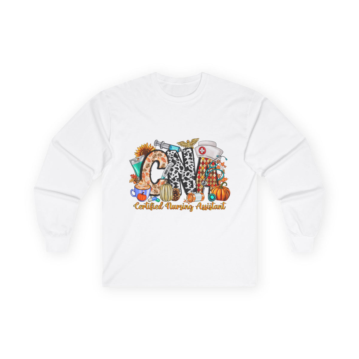 Certified Nursing Assistant (CNA) Fall Pumpkin Long Sleeve Tee