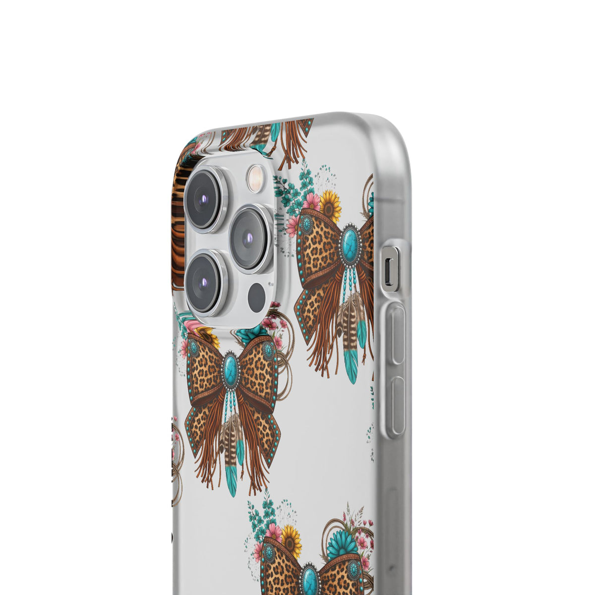Leopard Turquoise Bow Phone Case