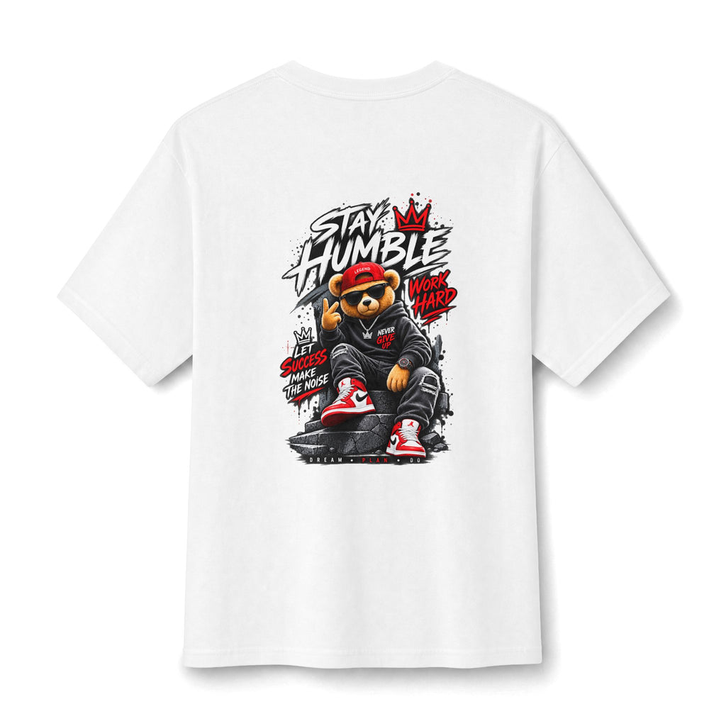 Stay Humble Bear Graphic Tee — Urban Streetwear Cotton T‑Shirt