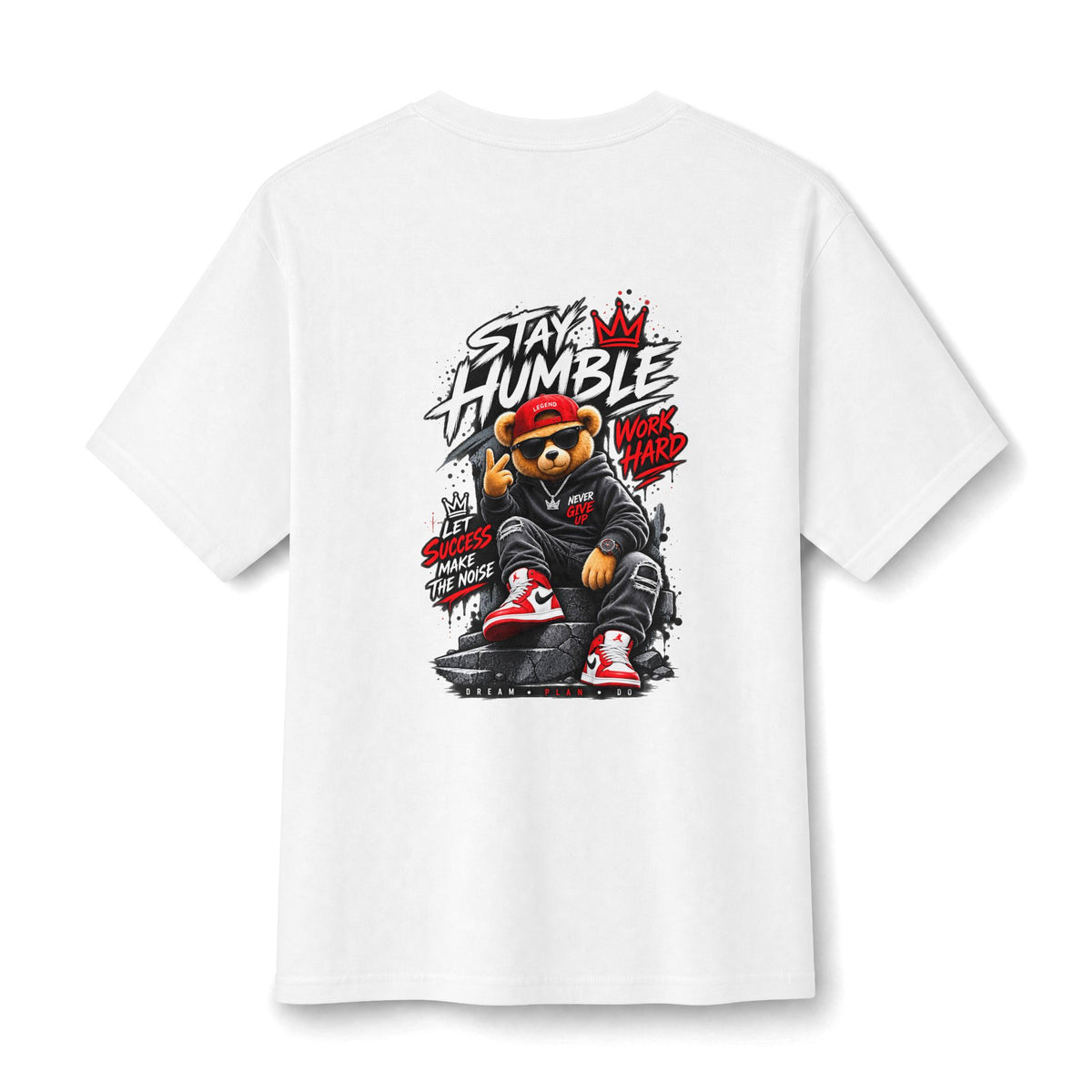 Stay Humble Bear Graphic Tee — Urban Streetwear Cotton T‑Shirt