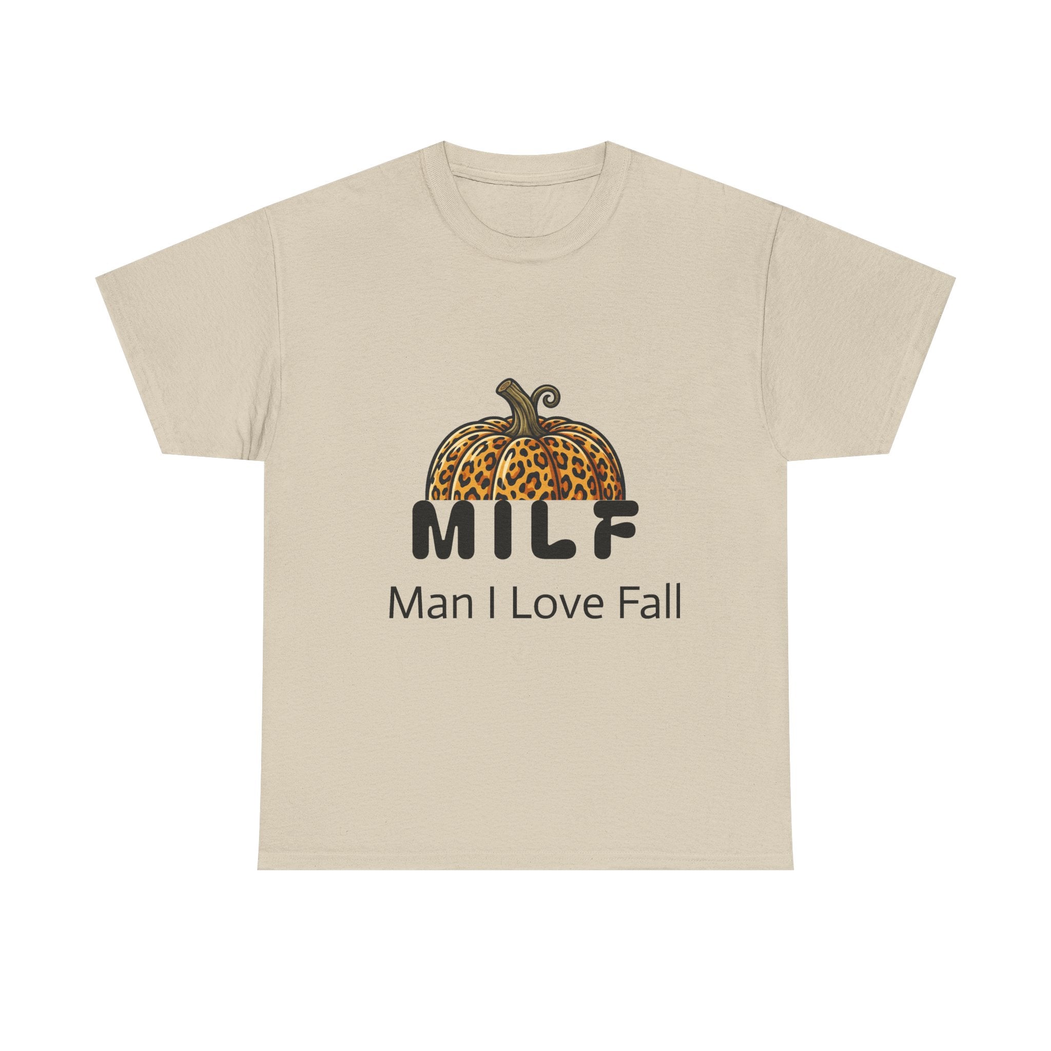 Fall Graphic Tee — "MILF: Man I Love Fall" Pumpkin Leopard Print