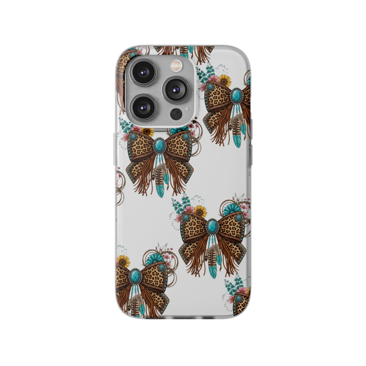 Leopard Turquoise Bow Phone Case