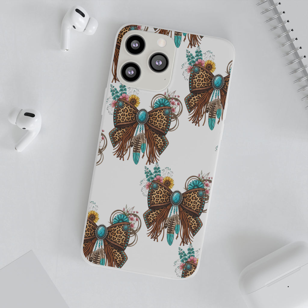Leopard Turquoise Bow Phone Case