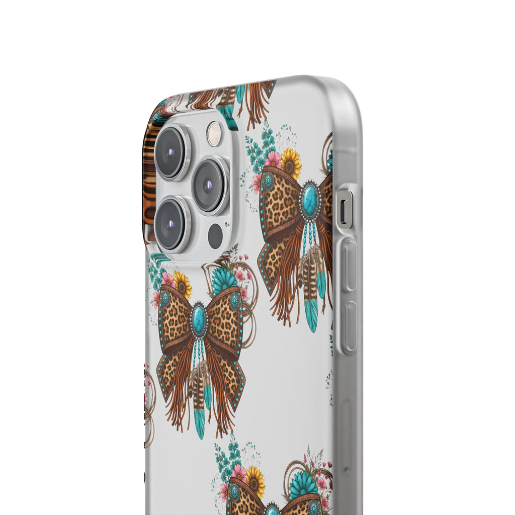 Leopard Turquoise Bow Phone Case