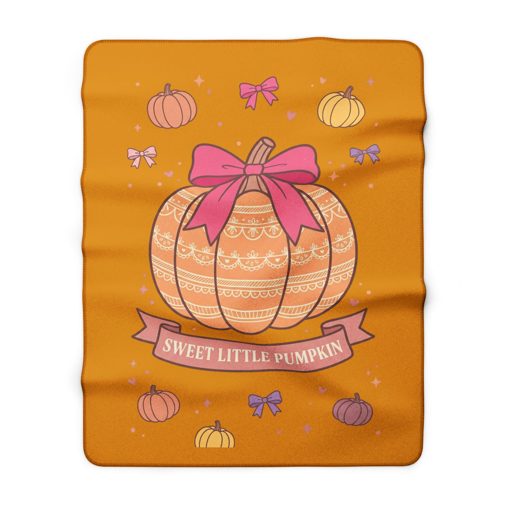 Sweet Little Pumpkin Sherpa Blanket — Cozy Autumn Baby Throw