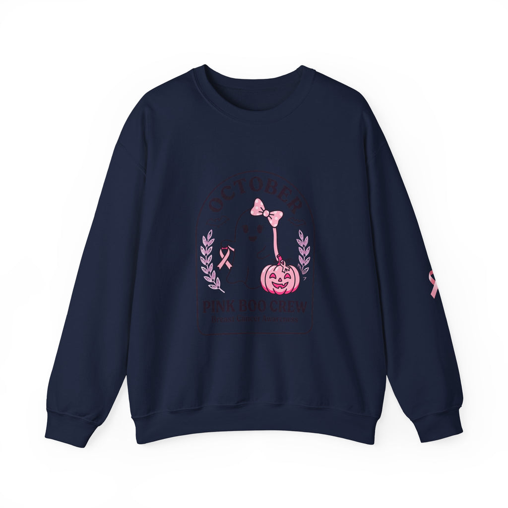 October Pink Boo Crew Sweatshirt | Breast Cancer Awareness, Ribbon