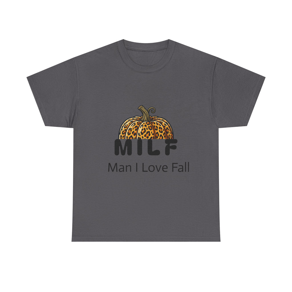 Fall Graphic Tee — "MILF: Man I Love Fall" Pumpkin Leopard Print