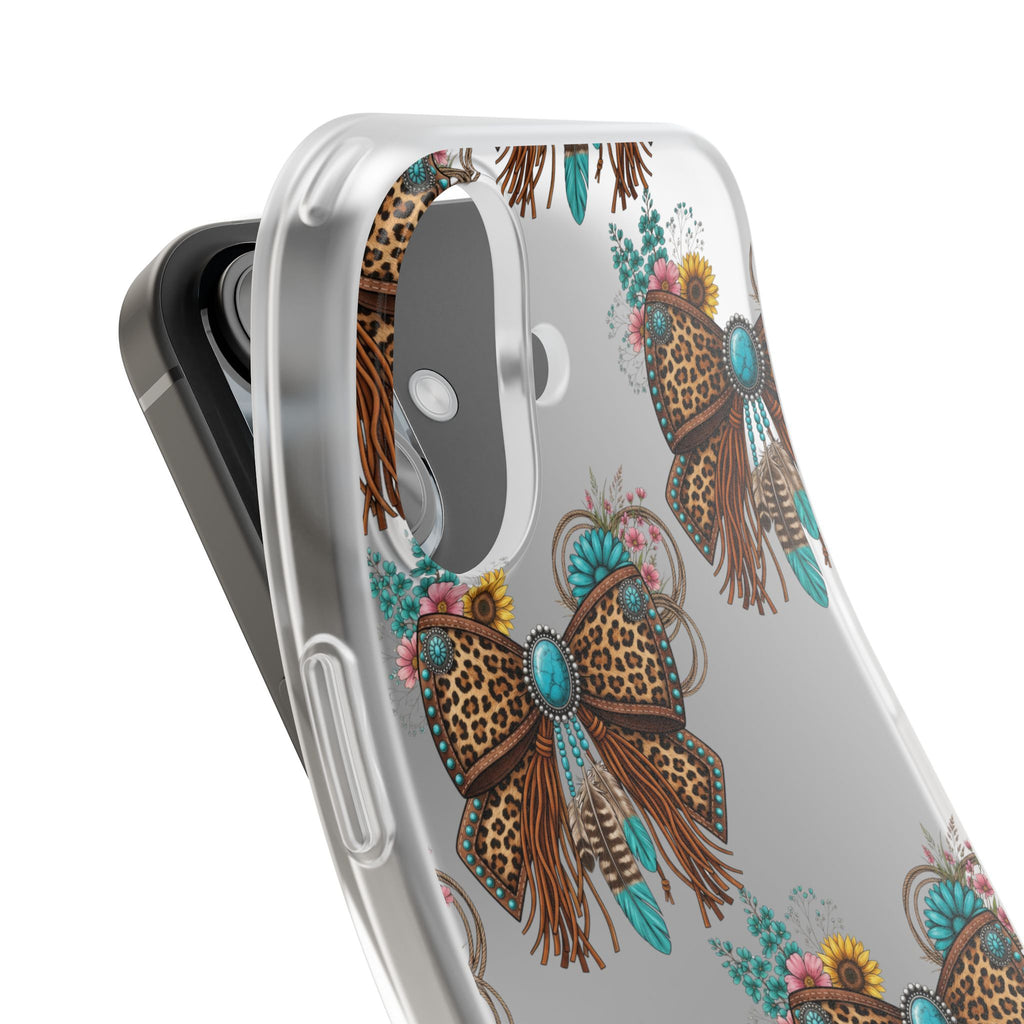Leopard Turquoise Bow Phone Case