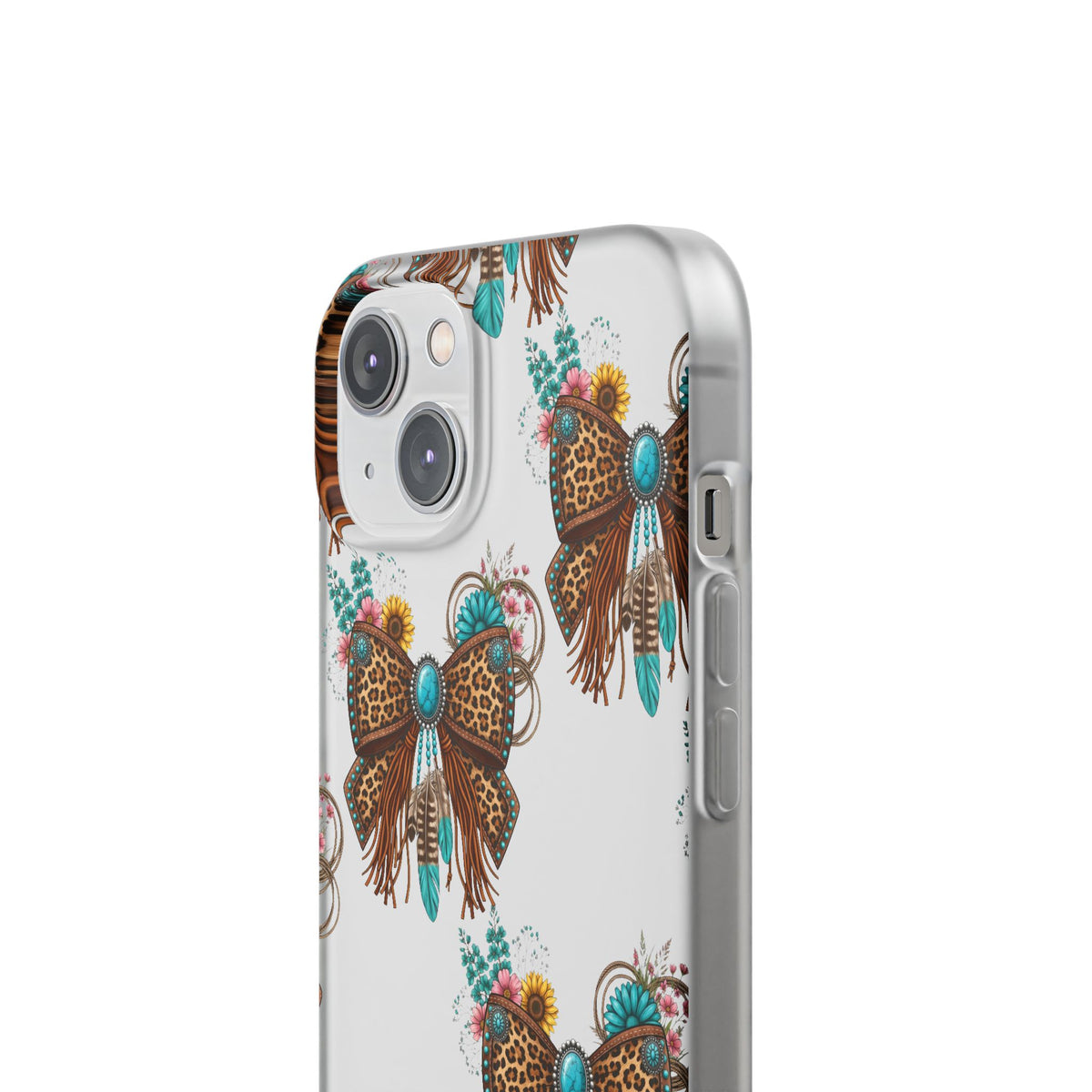 Leopard Turquoise Bow Phone Case