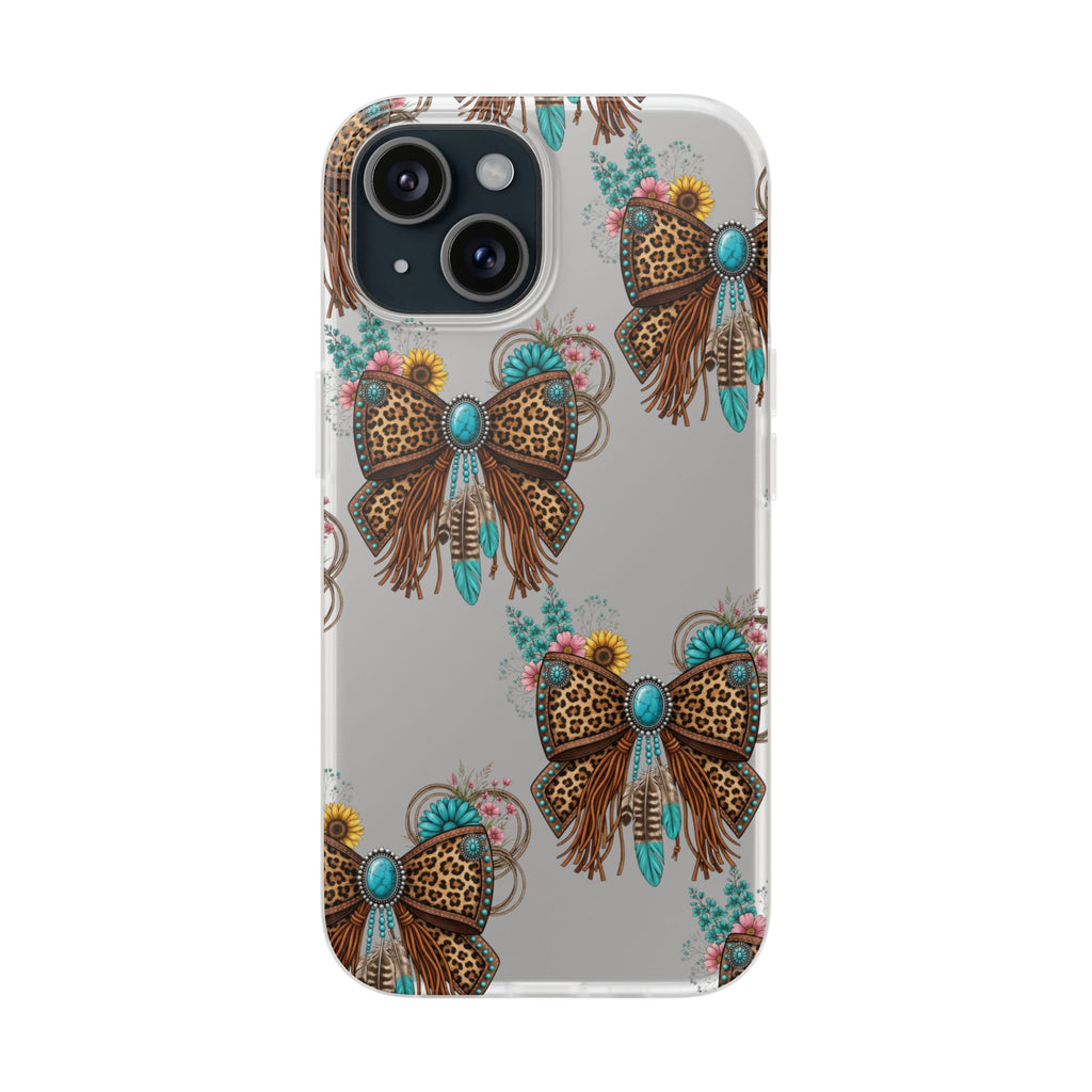 Leopard Turquoise Bow Phone Case
