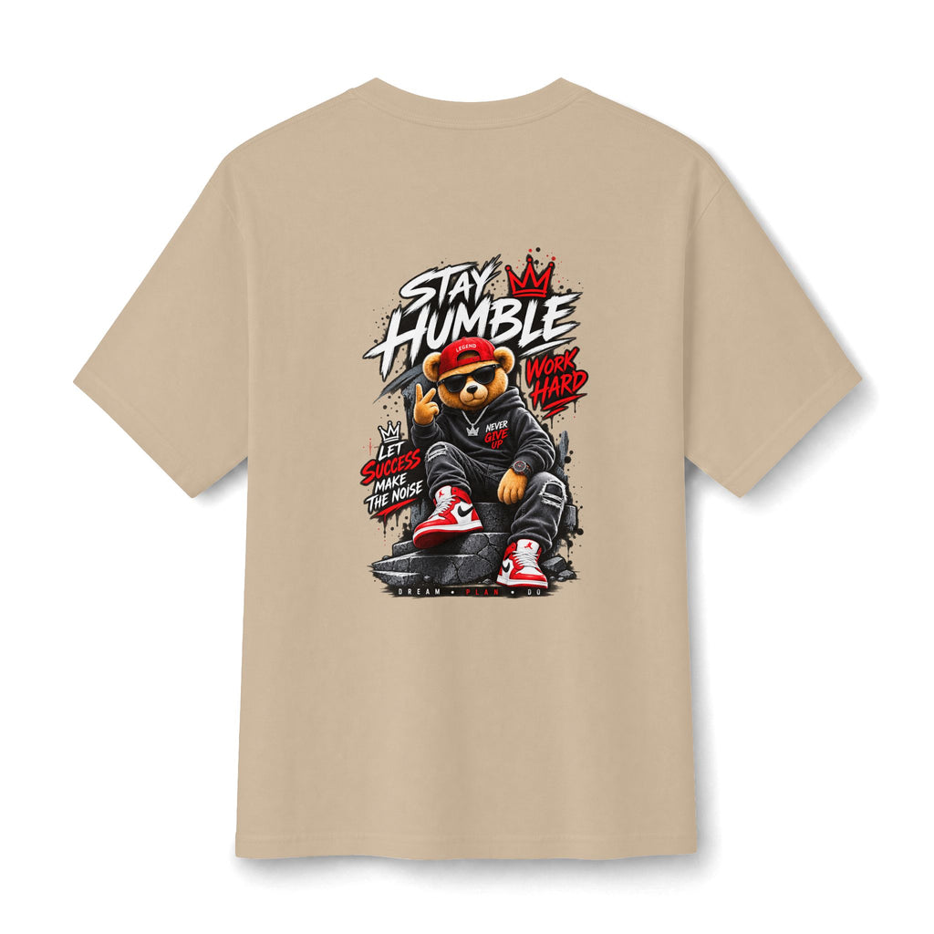 Stay Humble Bear Graphic Tee — Urban Streetwear Cotton T‑Shirt