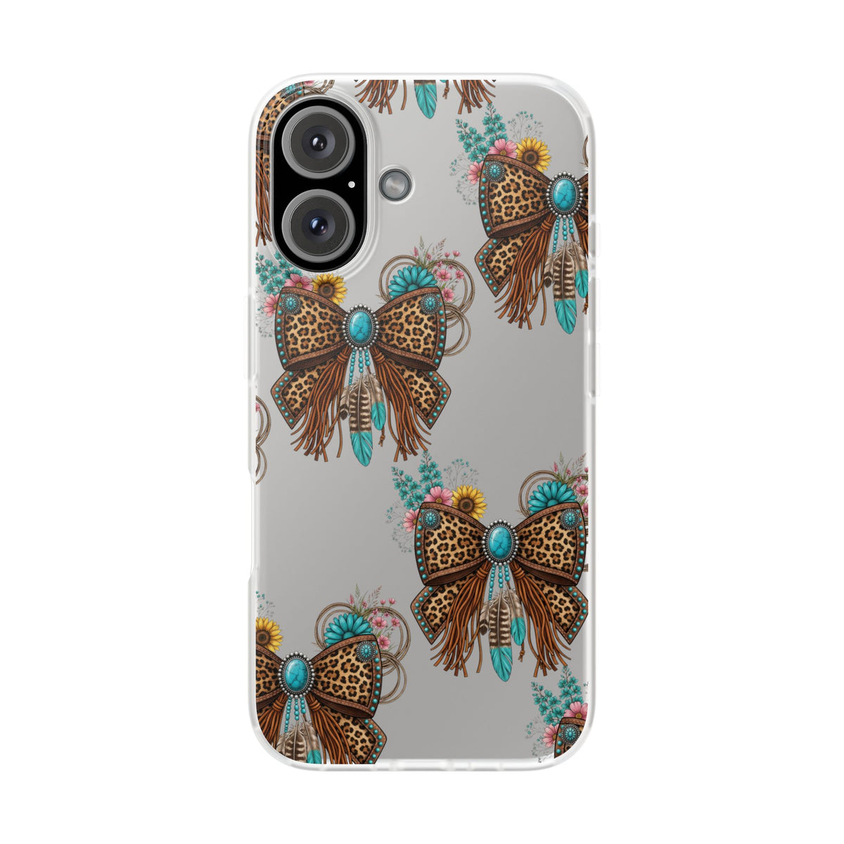 Leopard Turquoise Bow Phone Case