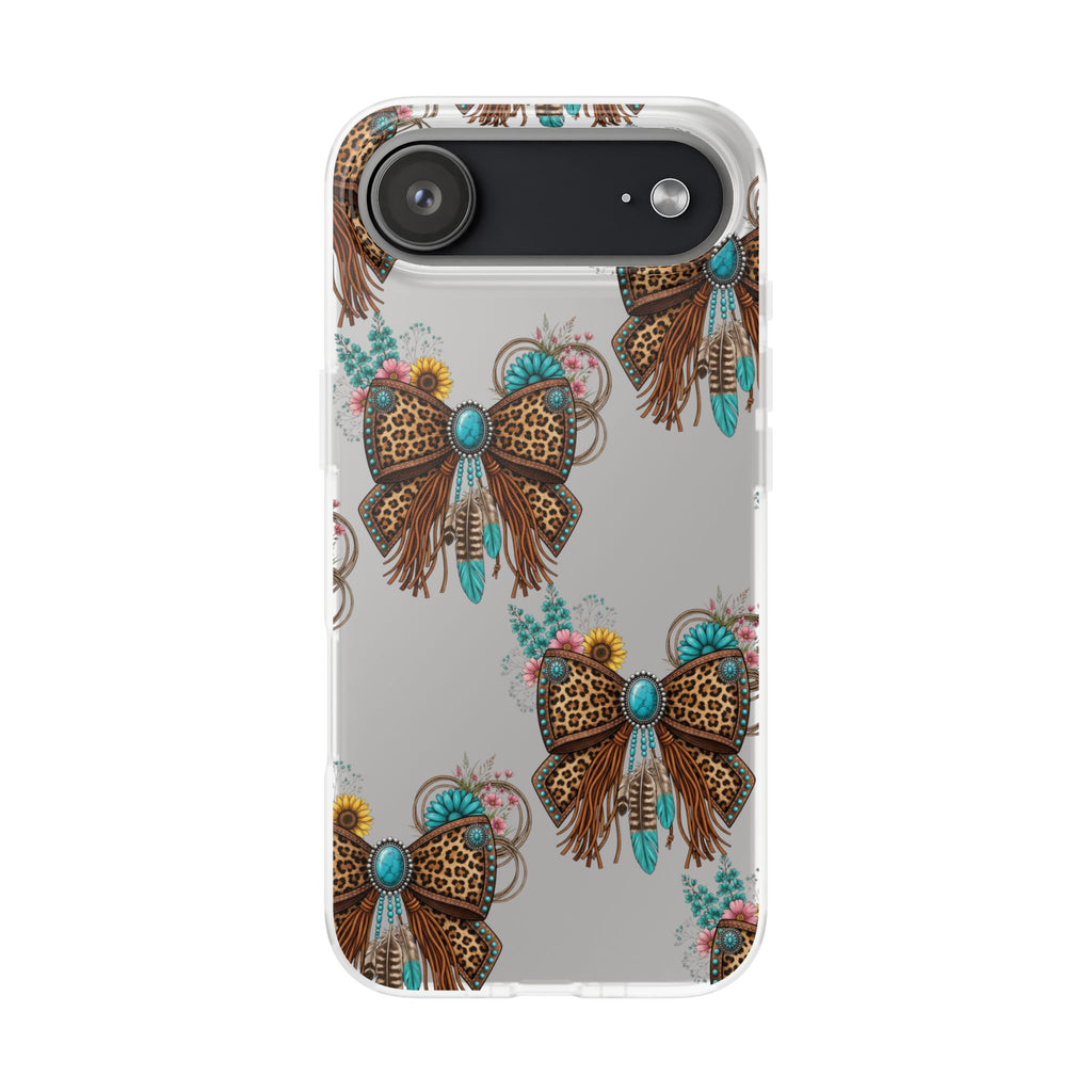 Leopard Turquoise Bow Phone Case