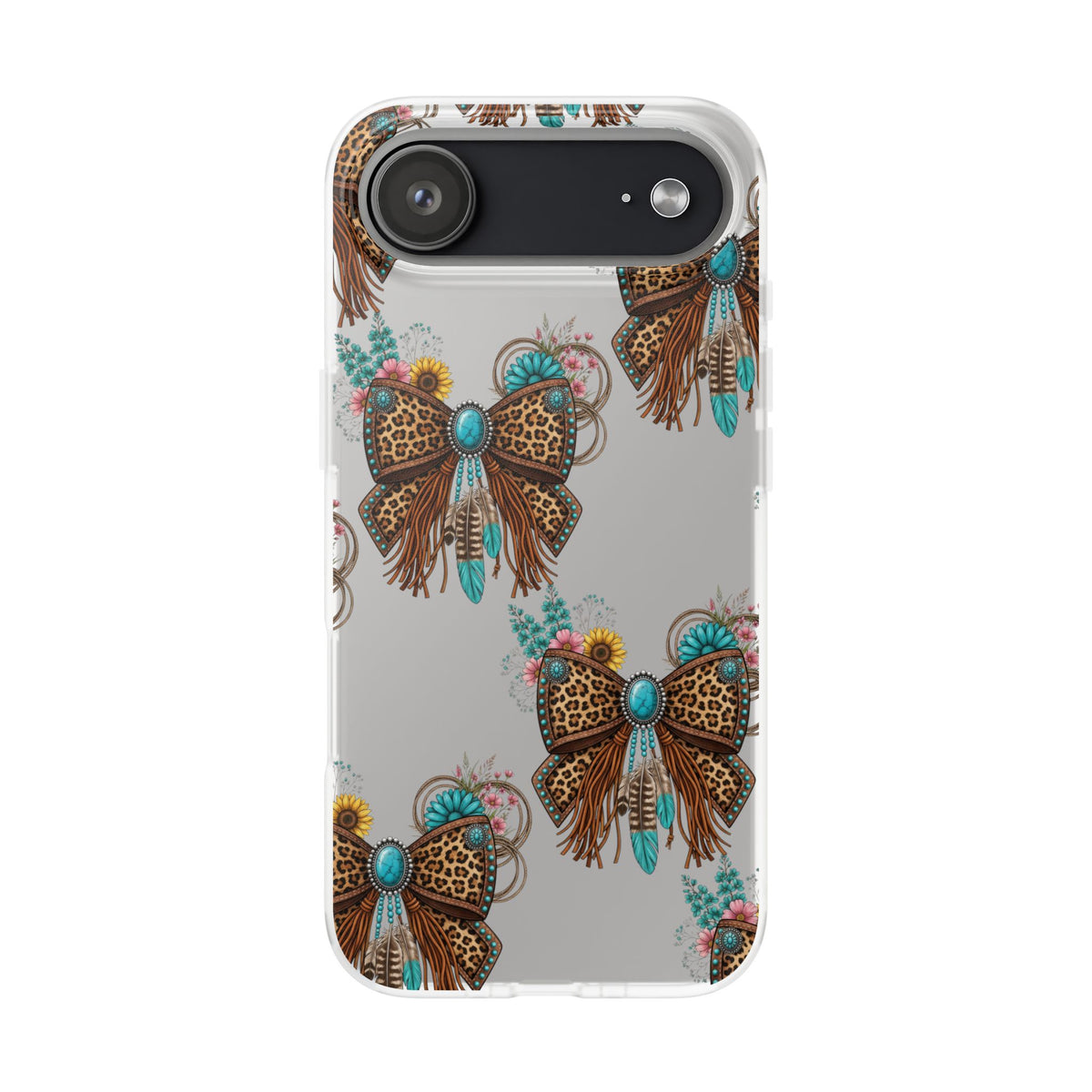 Leopard Turquoise Bow Phone Case