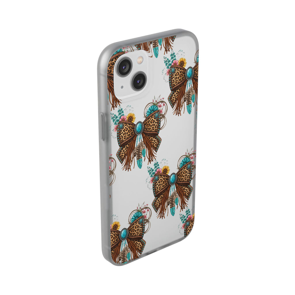 Leopard Turquoise Bow Phone Case