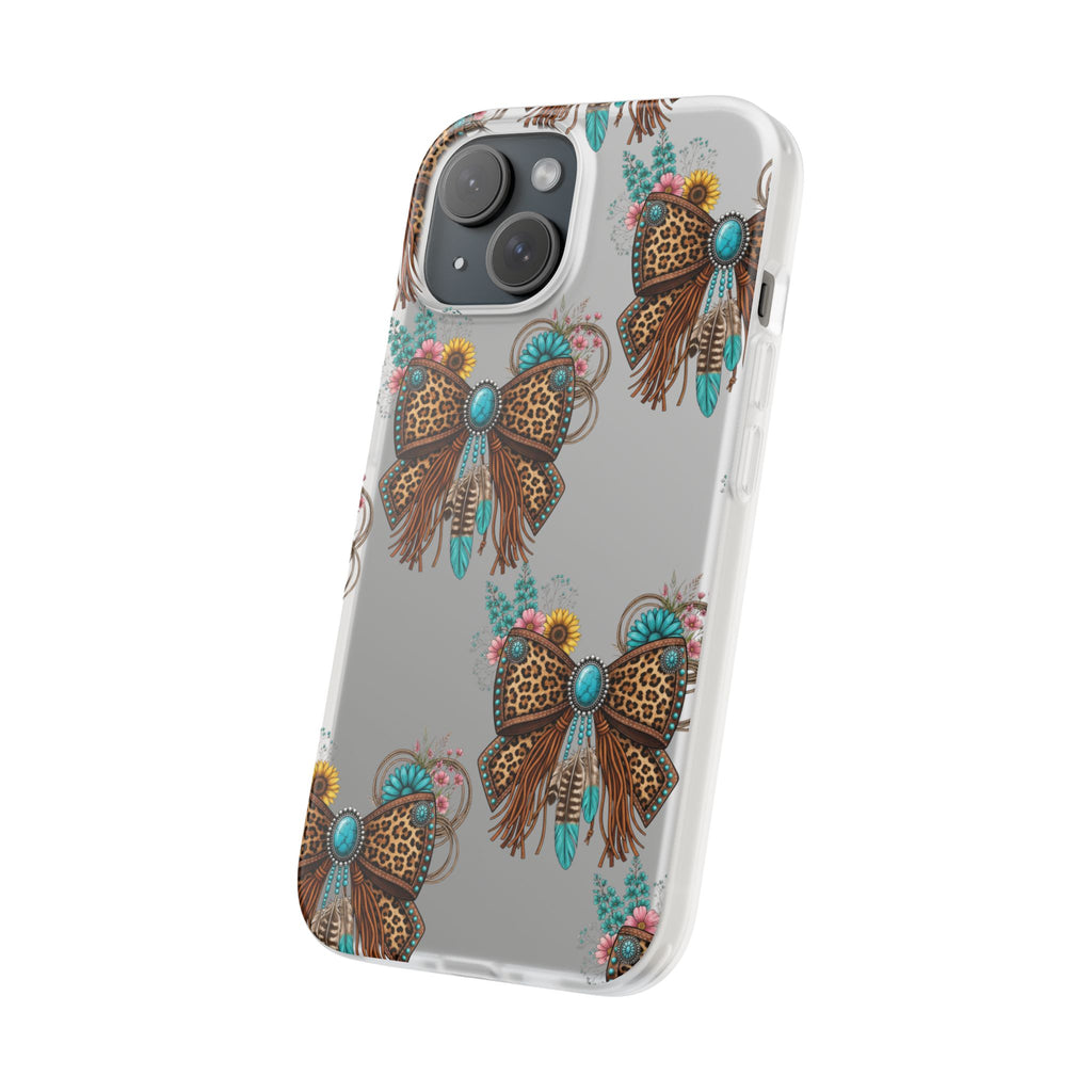 Leopard Turquoise Bow Phone Case