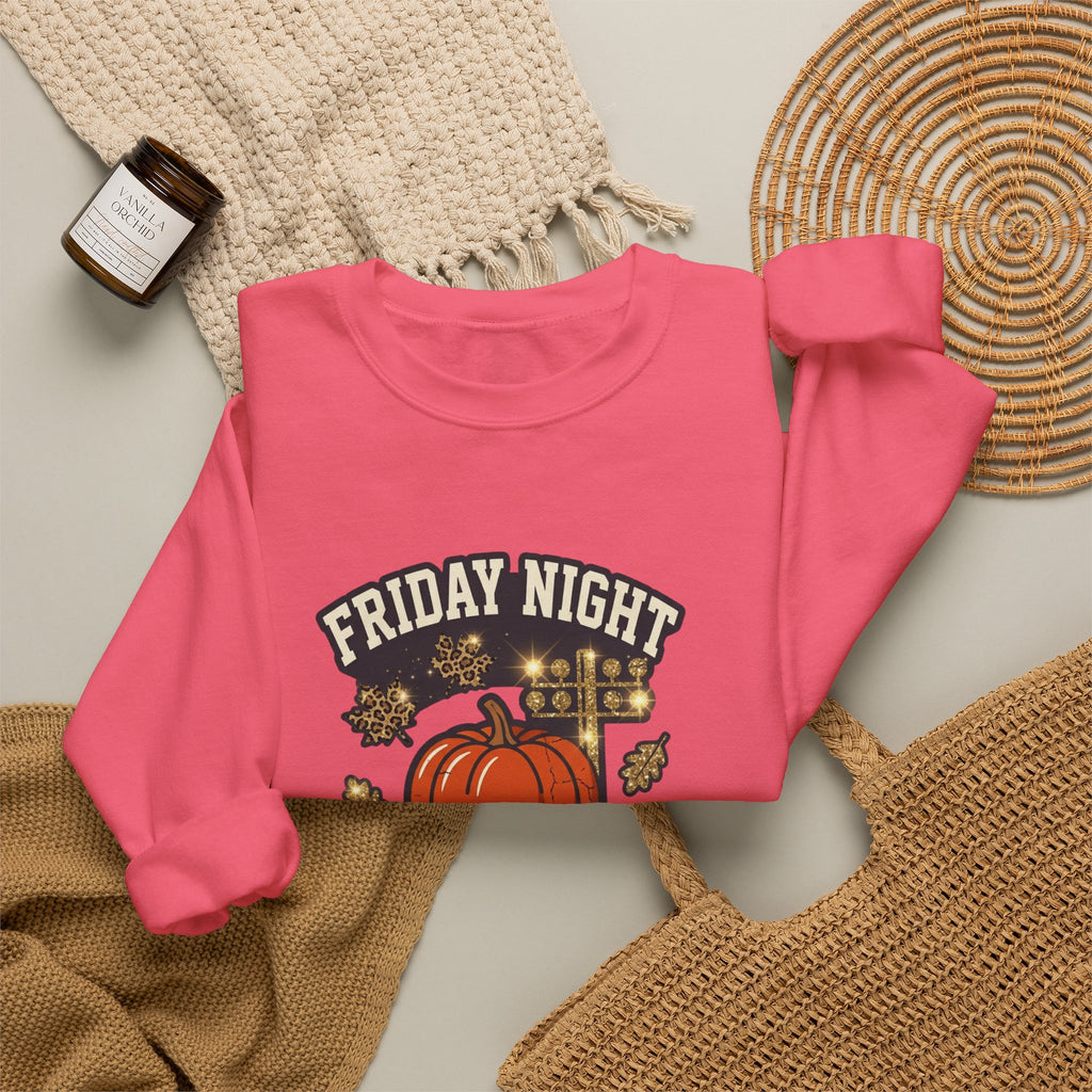 Friday Night Fall Lights Sweatshirt | Pumpkin Vintage Autumn Graphic