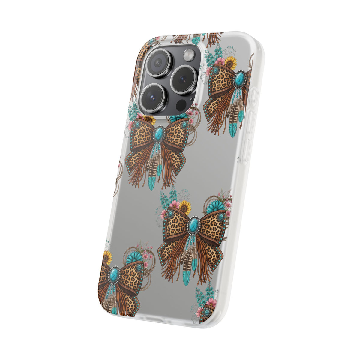 Leopard Turquoise Bow Phone Case