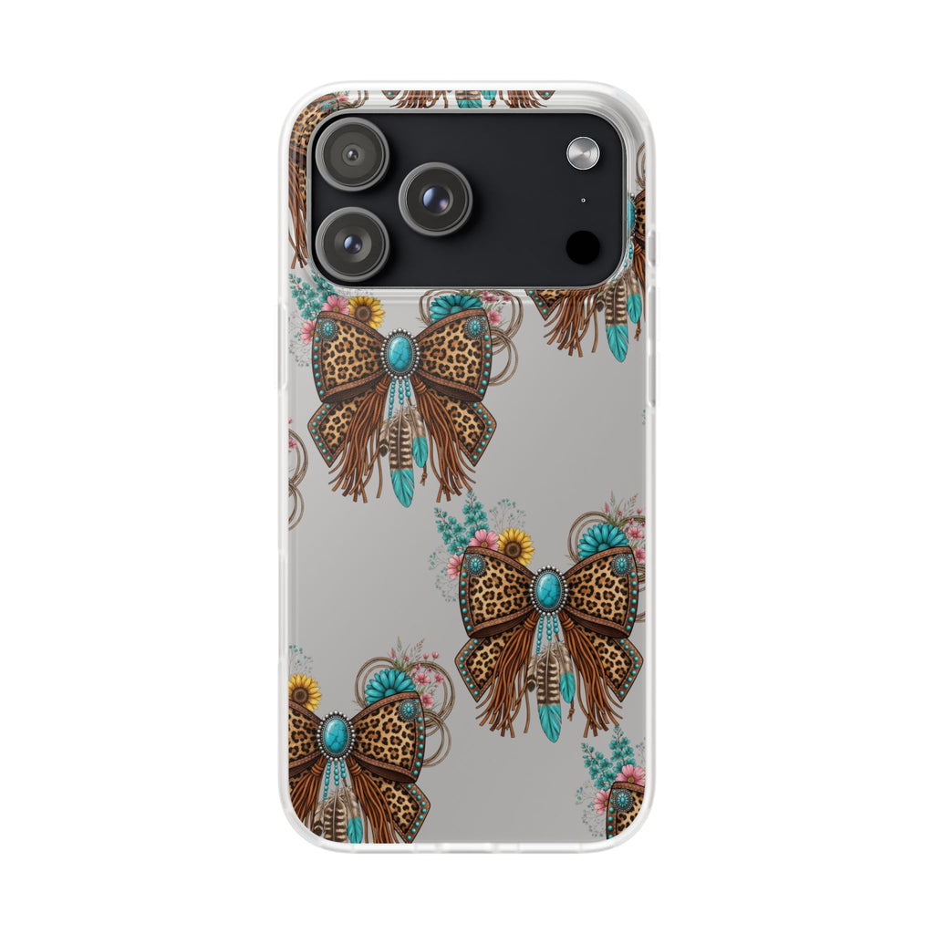 Leopard Turquoise Bow Phone Case
