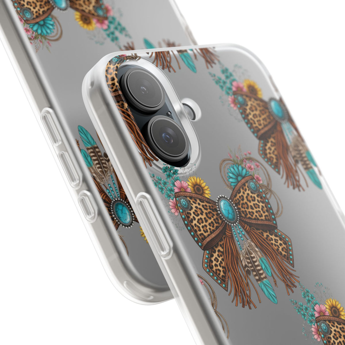 Leopard Turquoise Bow Phone Case