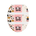 Halloween Bath Mat 3-Piece Set — Cute Pink Pumpkins & 'Happy Holloween' Bathroom Rug Set