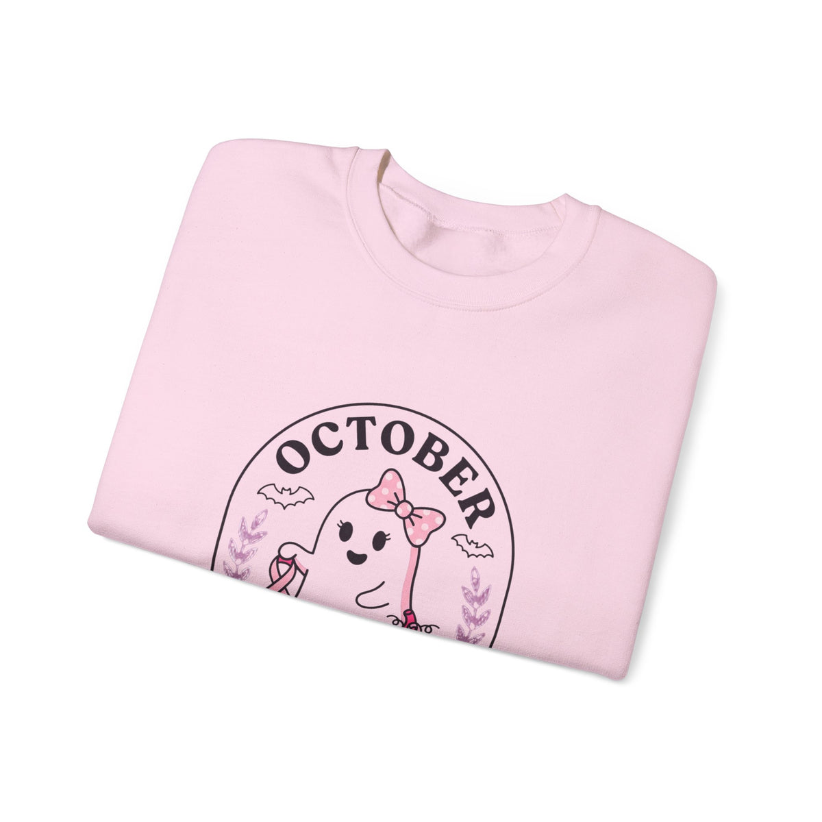 October Pink Boo Crew Sweatshirt | Breast Cancer Awareness, Ribbon
