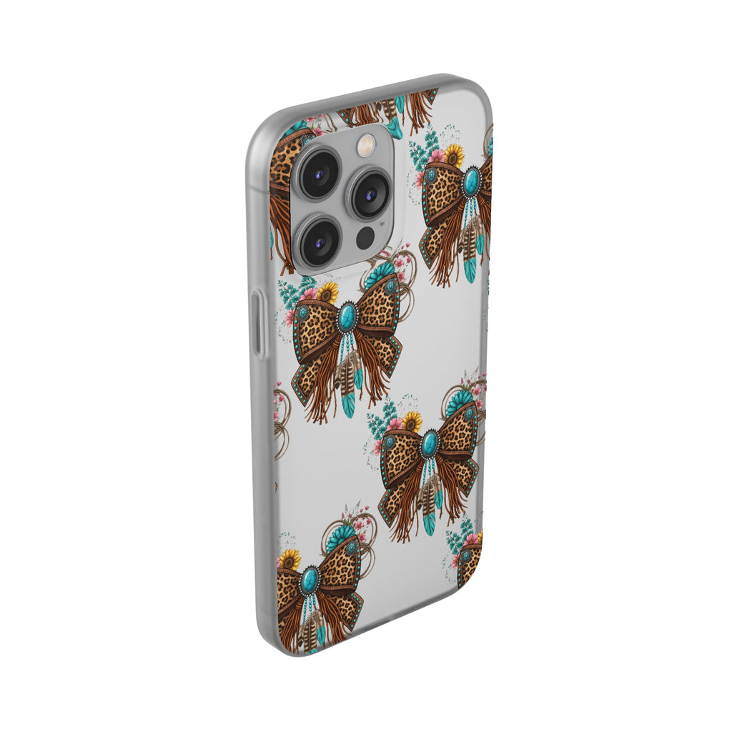 Leopard Turquoise Bow Phone Case