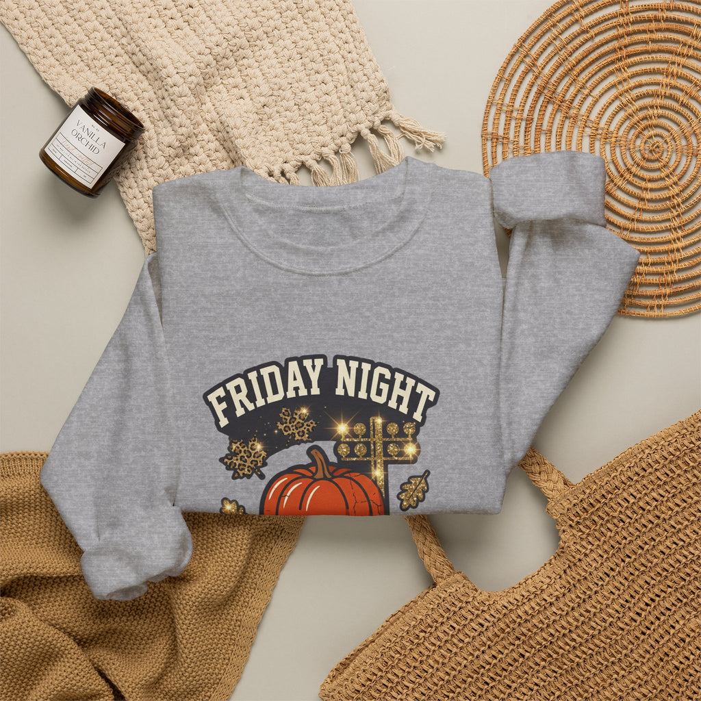 Friday Night Fall Lights Sweatshirt | Pumpkin Vintage Autumn Graphic