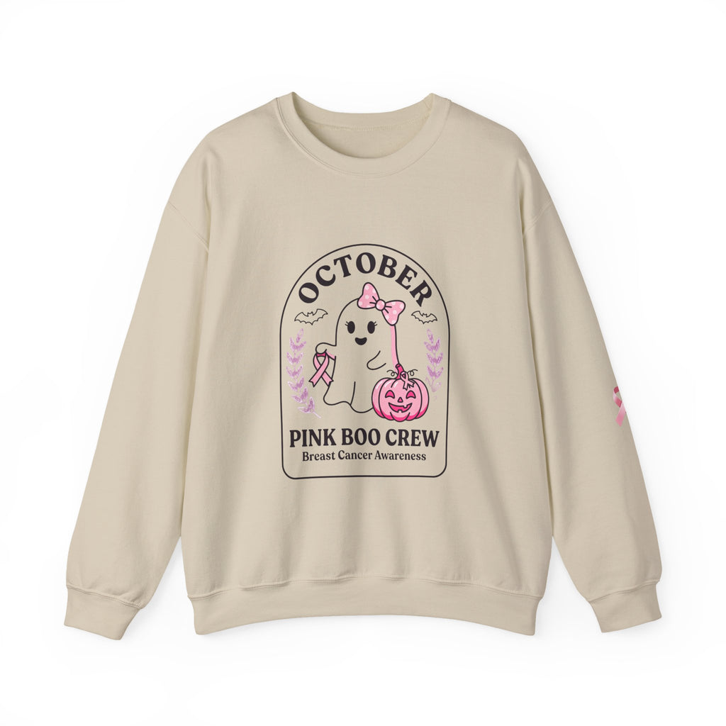 October Pink Boo Crew Sweatshirt | Breast Cancer Awareness, Ribbon