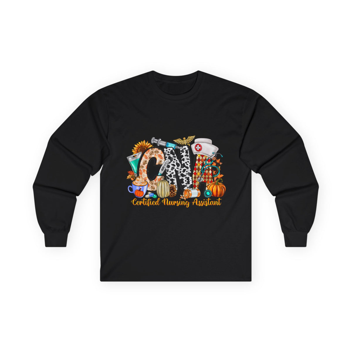 Certified Nursing Assistant (CNA) Fall Pumpkin Long Sleeve Tee
